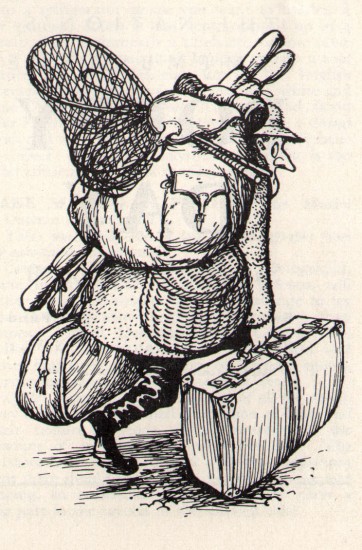 retreating fisherman