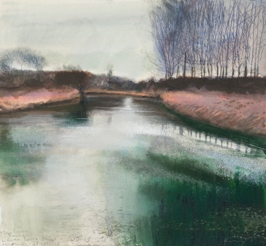 >> Morning Thames between Tadpole Bridge and Chimney. February 2009. (Mixed media on paper 57 x 61 cm)